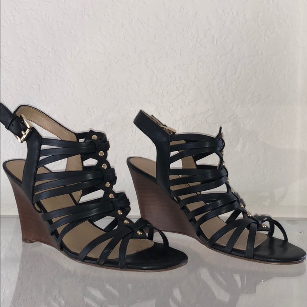 Ivanka Trump black wedge sandals